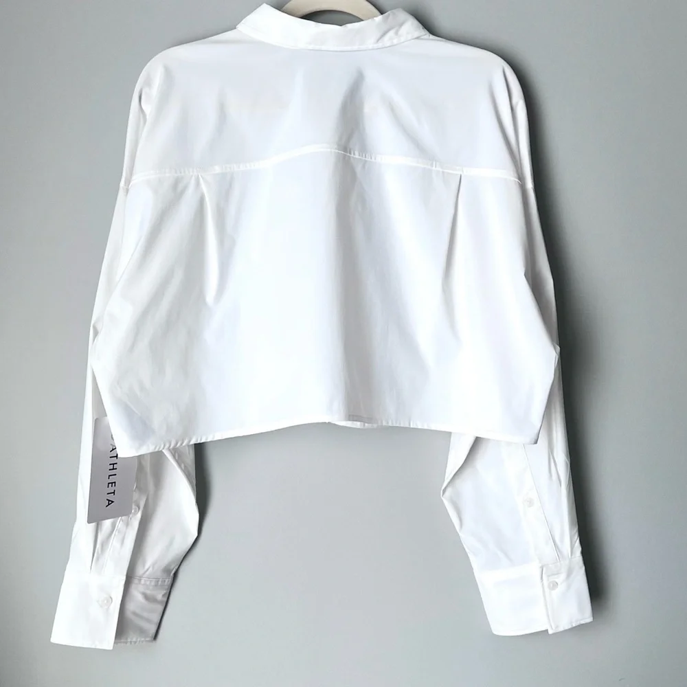 Athleta Midday Ultra Cropped Shirt | White | Size XL